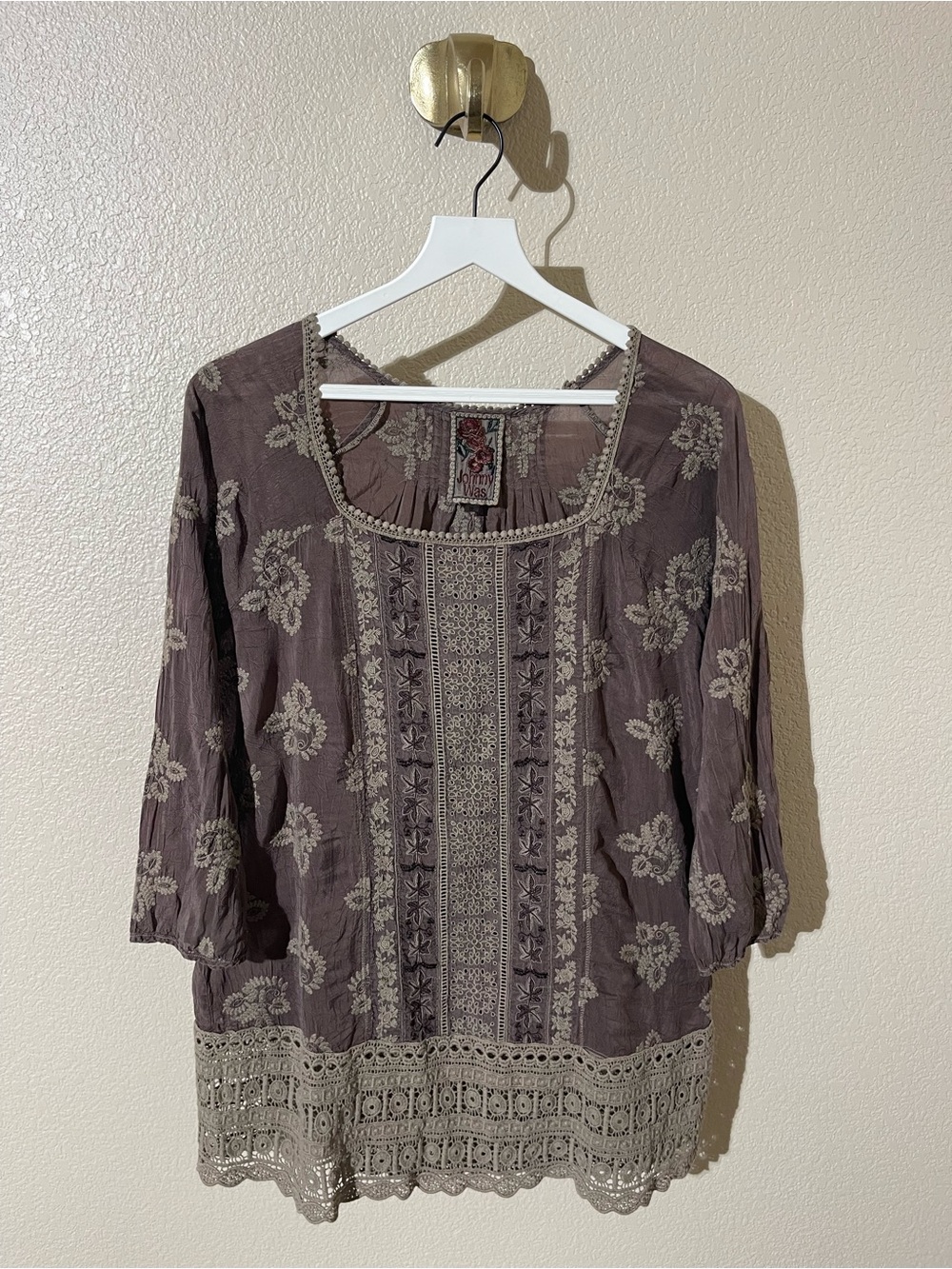 Johnny Was boho tunic brown size small